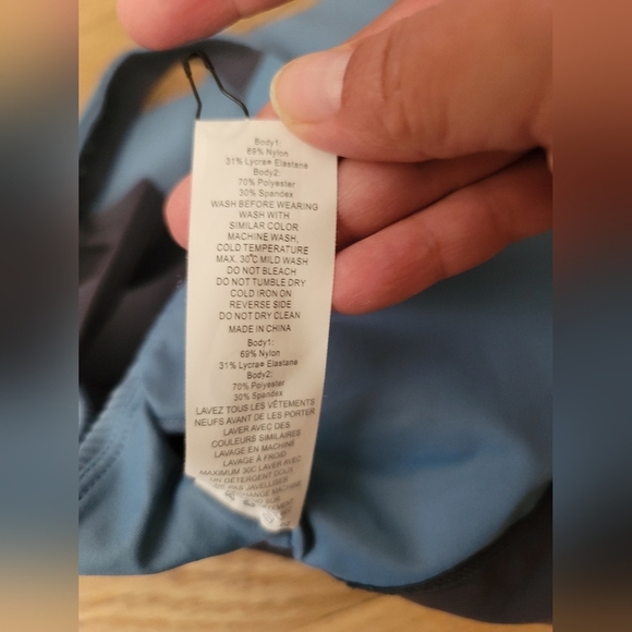 Zyia Active Storm Parallel Luxe Blue Ribbed Adjustable Sport Bra, Size Small - Picture 10 of 10